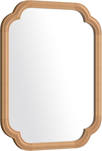 Natural Wood Framed Mirror, 18X24 Inch Bathroom Mirror - Image 8