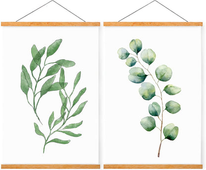 WITCOLOR 2 Pack Magnetic Poster Hanger Frame, 8x10 8x12 8x20 Poster Frames Wood Wooden Magnet Hanging Kit for Walls Print Poster Canvas Artwork Diamond Painting