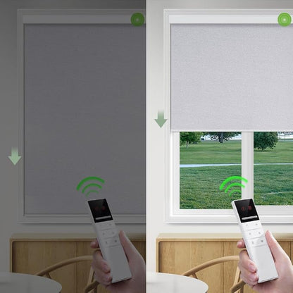 ZSHINE Motorized Blackout Window Blinds Customize Width Remote Control - Image 3