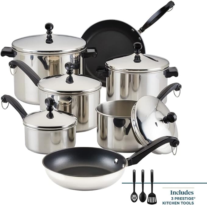 Farberware Classic Stainless Steel Cookware Pots and Pans Set - Image 2