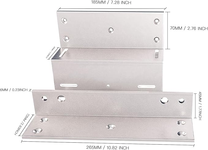 Z and L Bracket for 500KG 1200LBS Holding Force Electric Magnetic Lock Single - Image 3