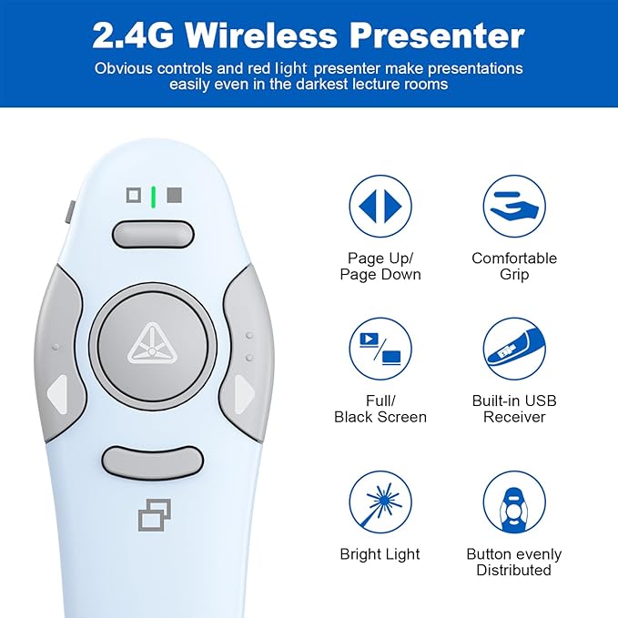 QUI Presentation Clicker Wireless Presenter Remote Clicker - Image 4