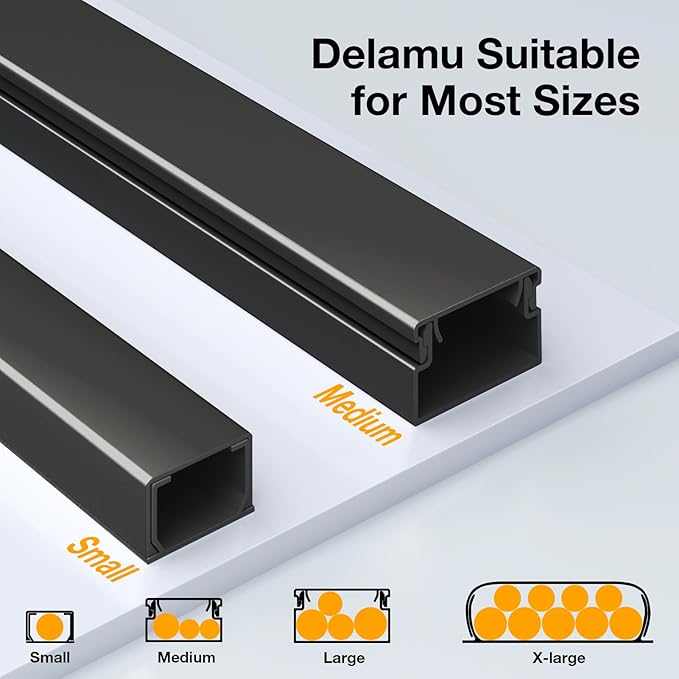 Delamu 157in Cord Hider, Cord Cover Wall Cable Management, Paintable Wire Cover - Image 9