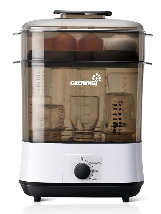 Grownsy Adjustable 4 in 1 Large Bottle Sterilizer and Dryer, 8 Bottles Capacity by GROWNSY