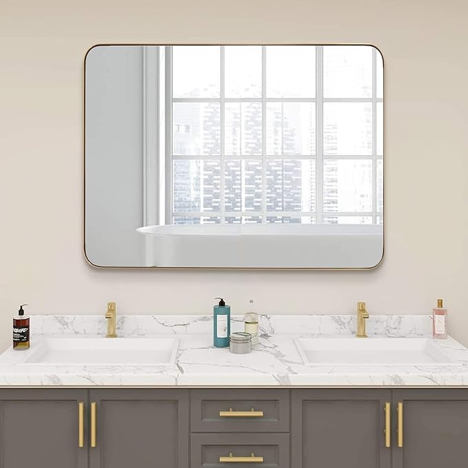 ANDY STAR 36”x48”Gold Bathroom Mirror - Image 8
