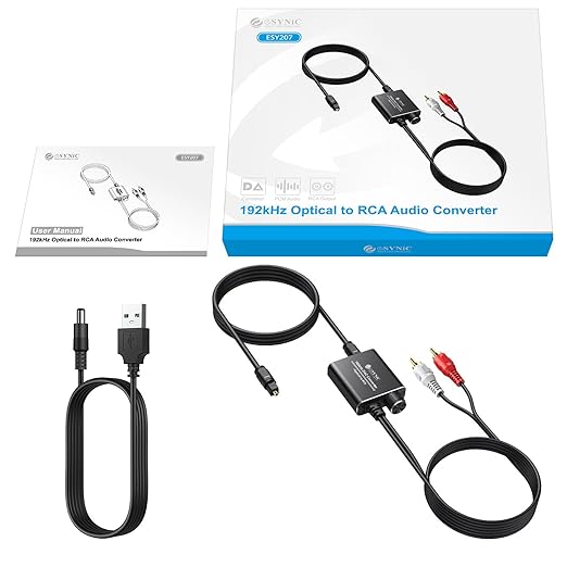 eSynic Portable Optical to RCA Adapter-Volume Control-Built in Voice Amplifier - Image 8