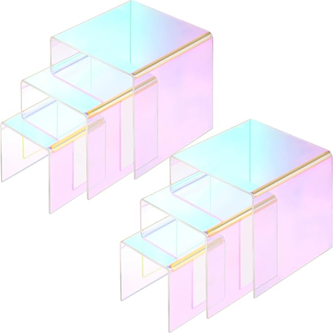 Chuangdi 2 Sets Acrylic Display Risers, Product Stand, Jewelry Display Riser by Chuangdi