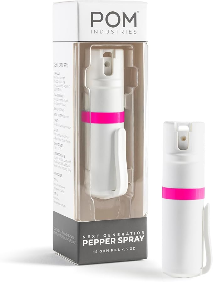 POM Pepper Spray Pocket Clip, Quick Flip Top Safety, Maximum Strength OC Formula by POMIndustries