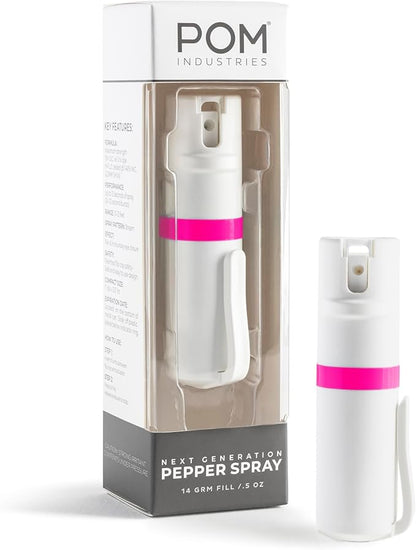 POM Pepper Spray Pocket Clip, Quick Flip Top Safety, Maximum Strength OC Formula by POMIndustries