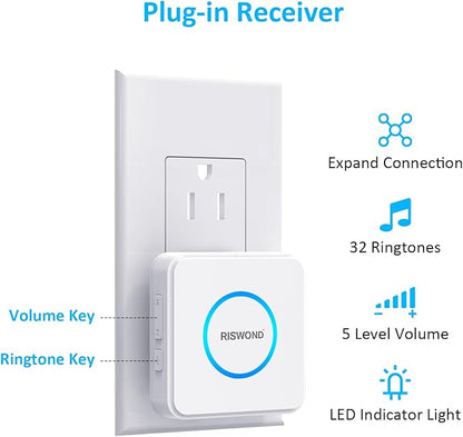 Motion Sensor Door Chime, Wireless Motion Detector Alarm Indoor, Business Entry - Image 2