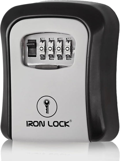 Iron Lock® Key Lock Box Wall Mount – Medium Waterproof Heavy-Duty Metal Safe by IronLock