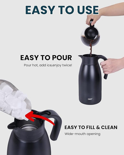 GiNT 1.9L / 64Oz Thermal Coffee Carafe, Insulated Stainless Steel Coffee Carafes - Image 7