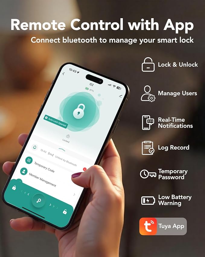 Devo G2 Fingerprint Smart Door Lock, Keyless Entry Door Lock, App Control - Image 4