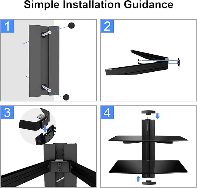 Suptek Glass Floating Shelves, TV Wall Mount - Image 8