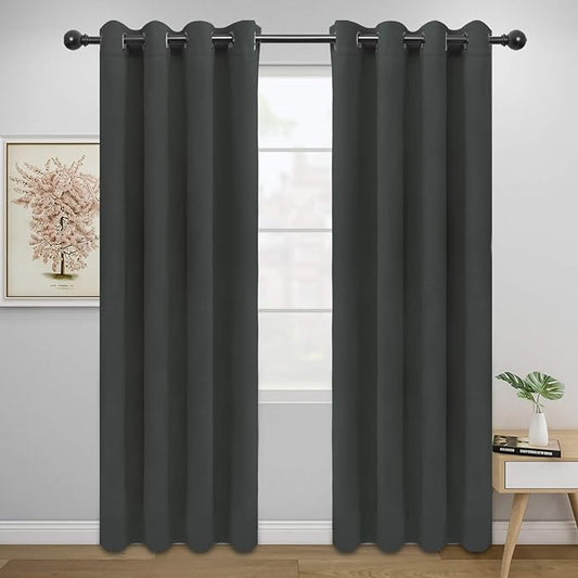 Easy-Going Blackout Curtains for Bedroom, Solid Thermal Insulated Grommet and by Easy-Going