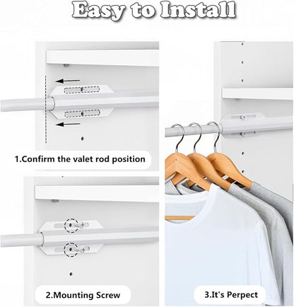12" Valet Rod for Closet Pull Out, Adjustable extending closet rod, Standard - Image 8