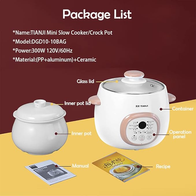 Electric Stew Pot, Ceramic Soup Porridge Cooker, Slow Cookers - Image 6