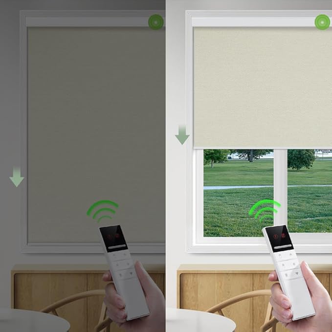 ZSHINE Motorized Blackout Window Blinds Customize Width Remote Control - Image 3