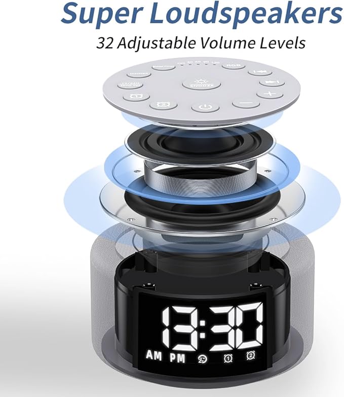 Sound Machine Alarm Clock Brown Noise White Noise Machine Night Light - Image 7