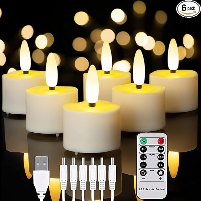 Homemory Flameless Rechargeable Tea Lights by Homemory