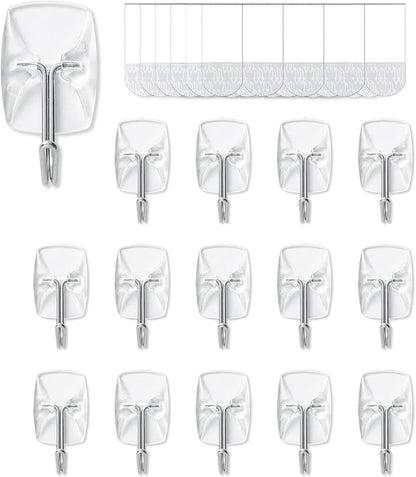 15 Small Hooks+30 Removable Strips, Damage-Free Utility Hooks, Heavy Duty by MOVELYST