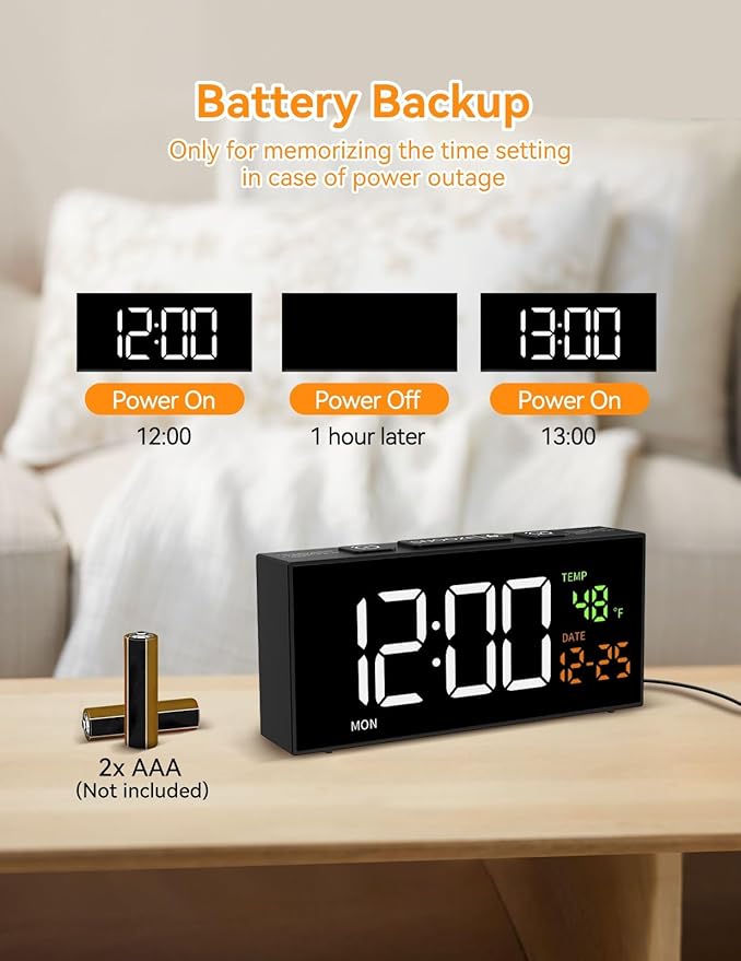 Netzu Alarm Clocks for Bedrooms, Digital Clock - Image 8