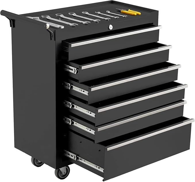IDEALHOUSE Rolling Tool Chest, 6 Drawers Tool Storage Cabinet, Toolbox by IDEALHOUSE