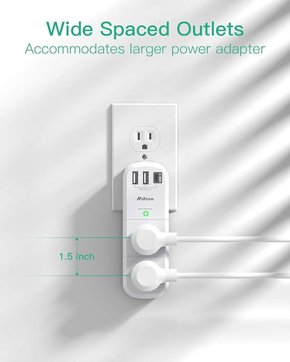 Outlet Extender with Rotating Plug, Mifaso Surge Protector 6 AC Multi Plug Wall - Image 5