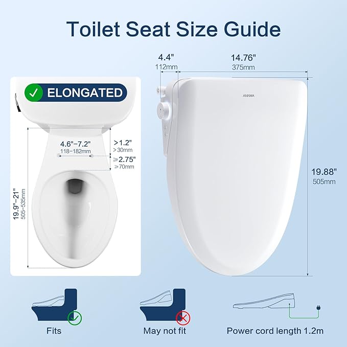 Smart Bidet Toilet Seat with Remote, Adjustable Heated Seat&Air Dryer, Endless - Image 8