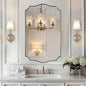 ANDY STAR Chrome Bathroom Mirror, 24x40 Inch Polished Silver Scalloped Mirror by ANDYSTAR