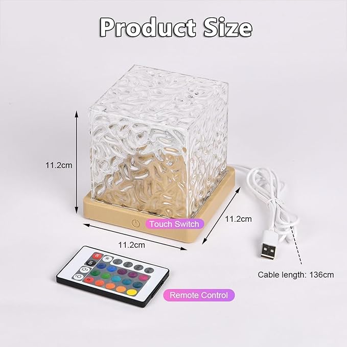 Growalleter Ocean Wave Projector Light, 16-Color LED Cube Lamp & Remote - Image 6