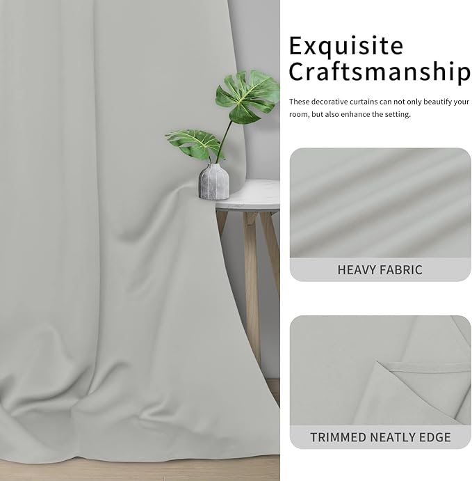 Easy-Going Blackout Curtains for Bedroom, Solid Thermal Insulated Grommet and - Image 5