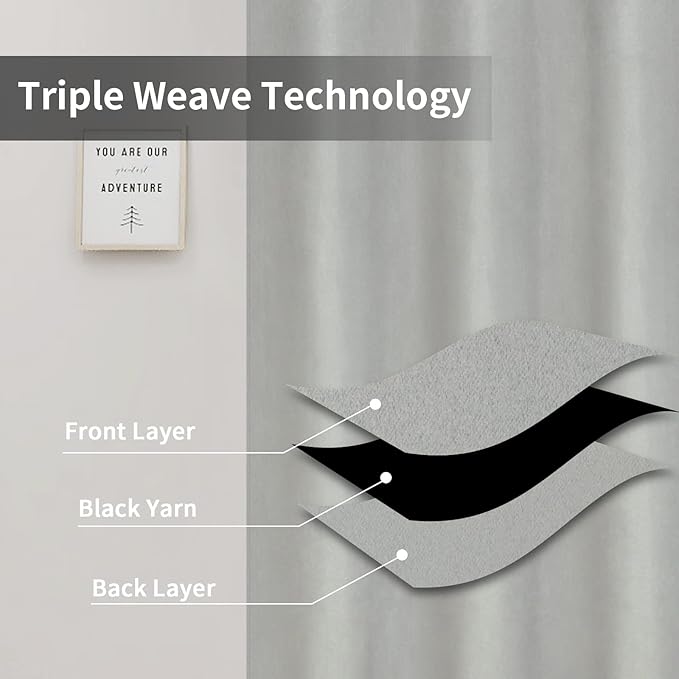 Easy-Going Blackout Curtains for Bedroom, Solid Thermal Insulated Grommet and - Image 3