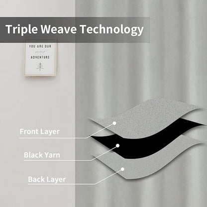 Easy-Going Blackout Curtains for Bedroom, Solid Thermal Insulated Grommet and - Image 3