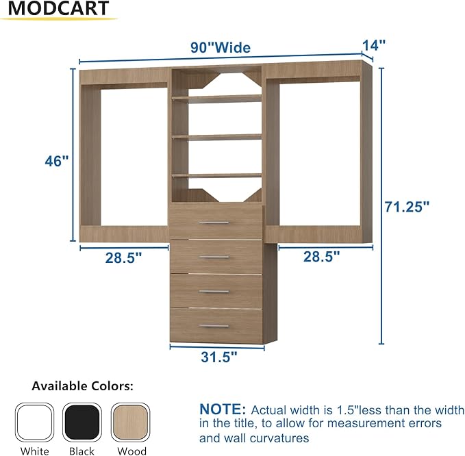 Modular Closet System, Wood Tower Closet Storage - Image 2