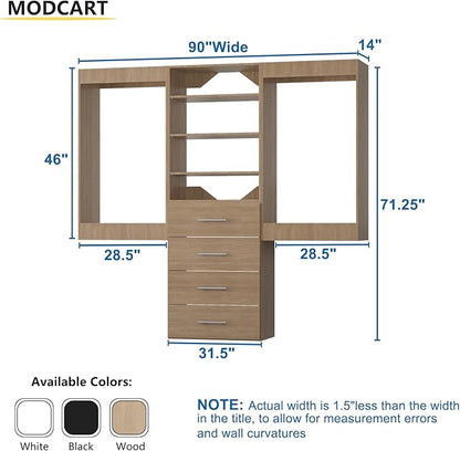 Modular Closet System, Wood Tower Closet Storage - Image 2