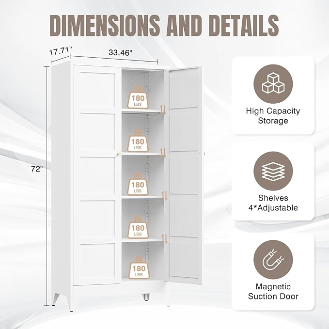 Yizosh Metal Storage Cabinet - Image 2