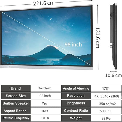 98" Touchscreen Monitor Smart Board, 4K Interactive Presentation Electronic - Image 7