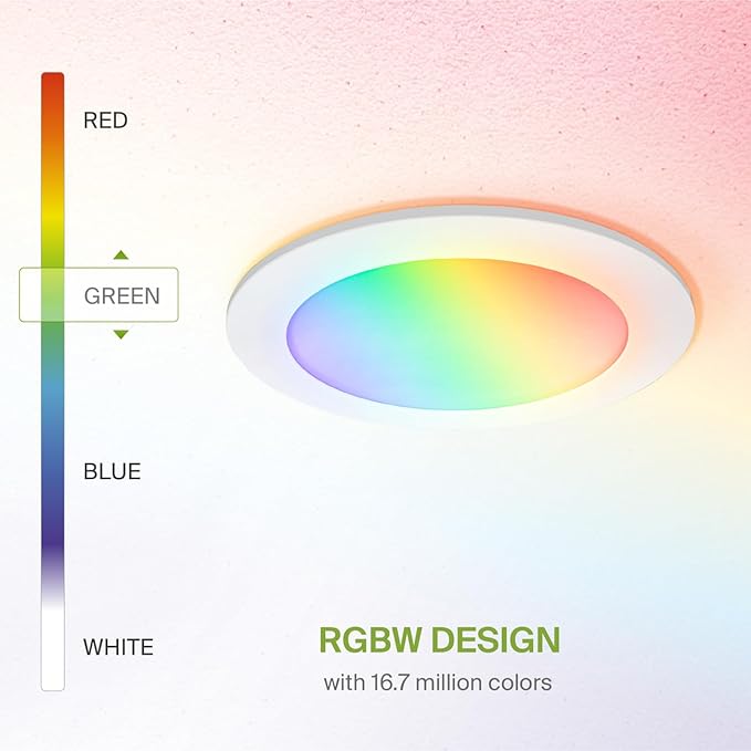ASD 1 Pack LED Smart Recessed Lighting 6 Inch 15W, RGBW Color Changing Lights - Image 4