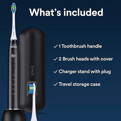 AURAGLOW Sonus Electric Toothbrush, 5 Cleaning Modes, 2 Brush Heads & Travel - Image 5