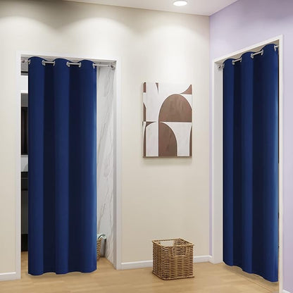 DUALIFE Navy Blue Room Darkening Blackout Curtains - Image 2