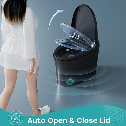 HOROW Black Smart Toilet with Pump and Bidet Built In, Bidet Toilet with Auto - Image 3