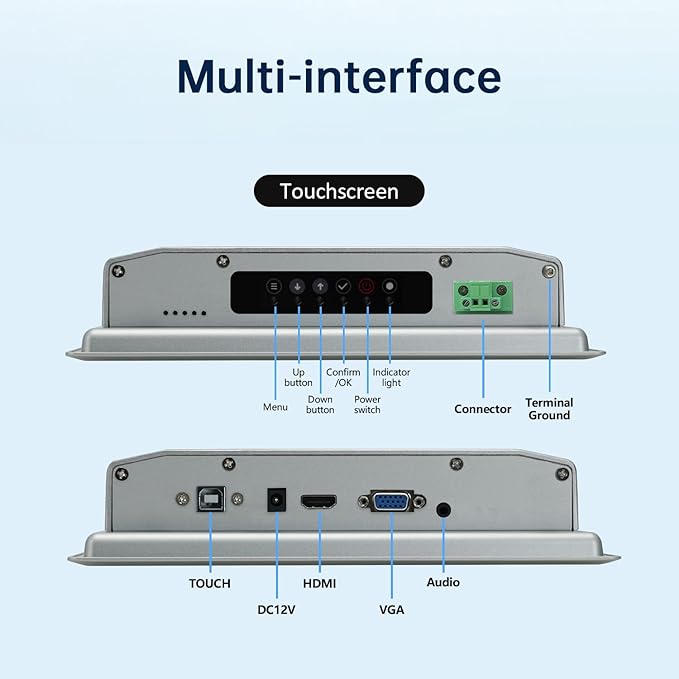 8-Inch Industrial Touch Screen Monitor, Ratio 4:3 Embedded PCAP Touchscreen - Image 6