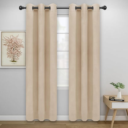 Easy-Going Blackout Curtains for Bedroom, Solid Thermal Insulated Grommet and by Easy-Going