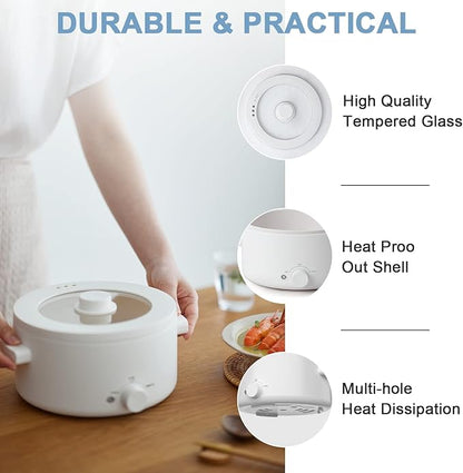 Hot Pot Electric, 2L Ceramic Glaze Non-Stick Pan, Portable Hot Pot - Image 6