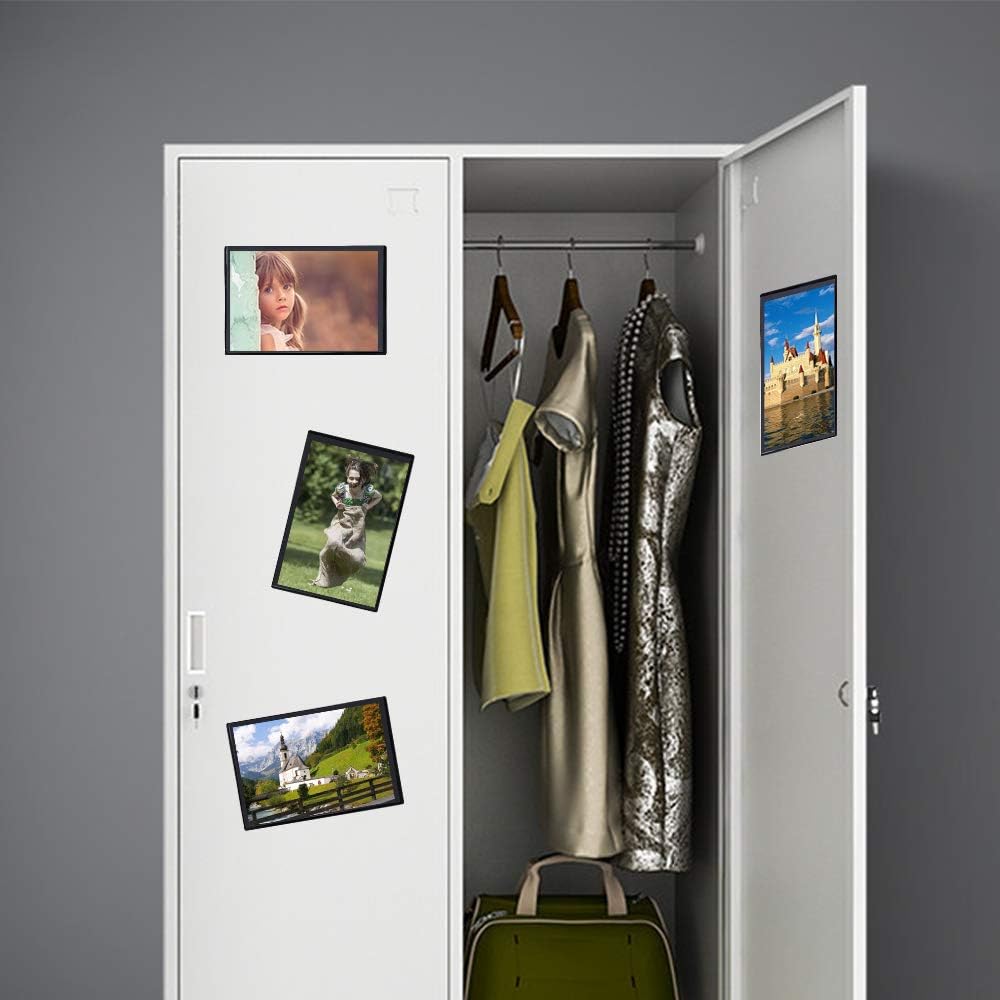 Tebik 35 Pack Magnetic Picture Frame, Holds 5 x 7 Inches Photos Pictures, Black Magnetic Photo Frames with Clear Pocket for Refrigerator,Fridge, Locker, Office Cabinet