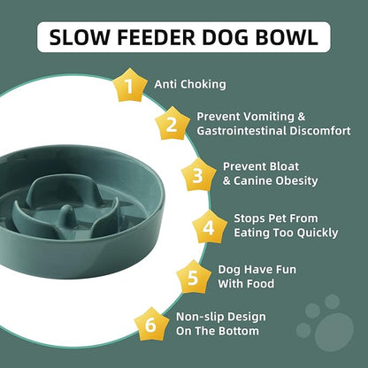 Ceramic 0.9 Cup Dog Bowl Slow Feeder - Image 6