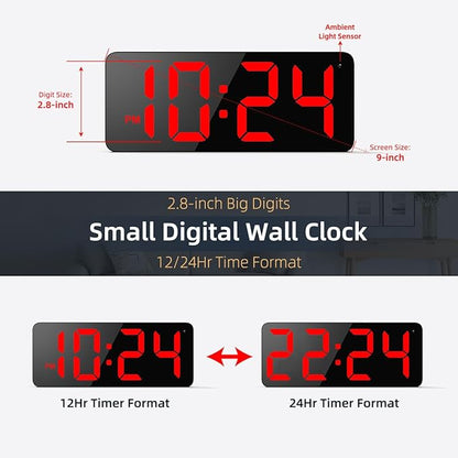 LED Digital Wall Clock with Large Display, Big Digits, Auto-Brightness - Image 2