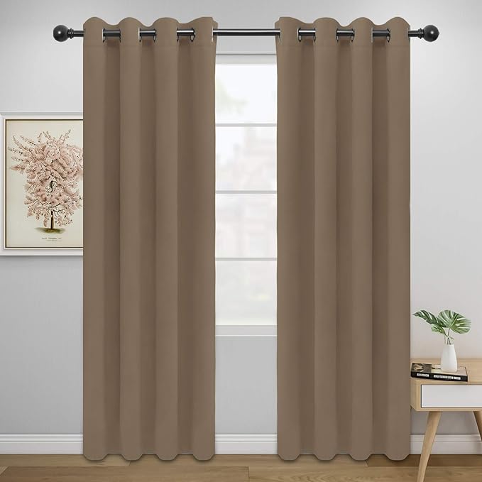 Easy-Going Blackout Curtains for Bedroom, Solid Thermal Insulated Grommet and by Easy-Going