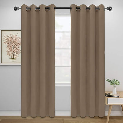 Easy-Going Blackout Curtains for Bedroom, Solid Thermal Insulated Grommet and by Easy-Going